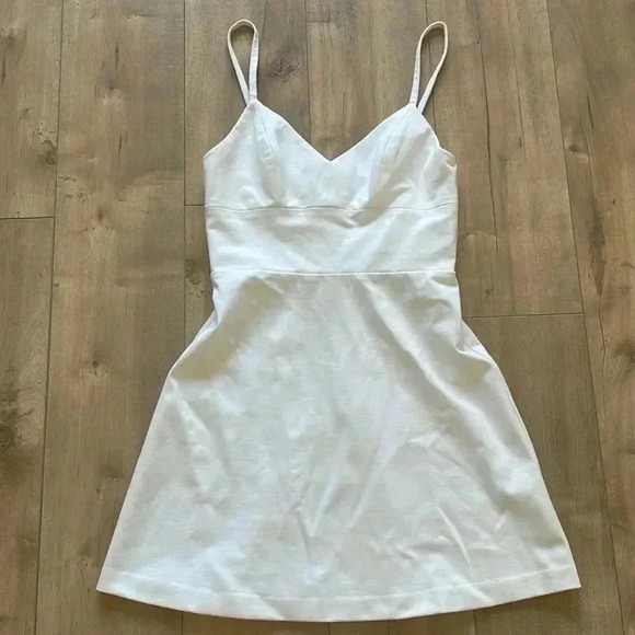 AMANDA UPRICHARD Minimalist White Stretch Fit And Flare Dress Sz S - Picture 3 of 7